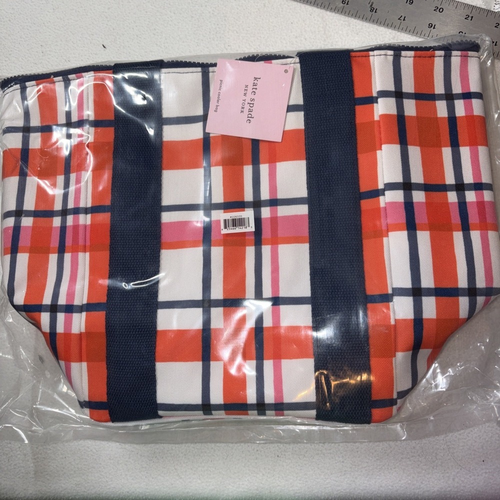 Kate Spade New York Spring Plaid Wine Picnic Cooler Bag